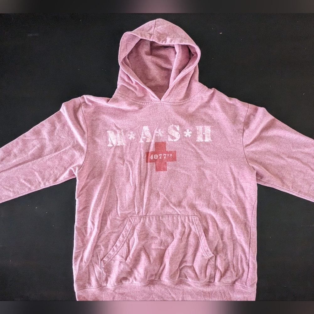 Vintage MAS*H 4077th Hoodie – Pink – Size Large – Classic TV Series Sweatshirt